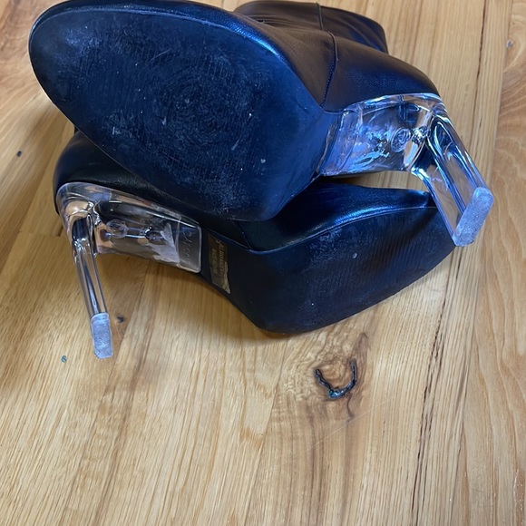 X2B Black Clear Heeled Bootie - Picture 2 of 4
